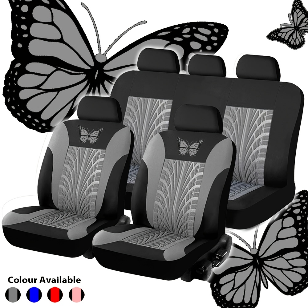 5 seater car seat covers   tire pattern thickened and wear resistant fabric breathable and comfortable seat protection against dust universal fit for most 5 seater cars  