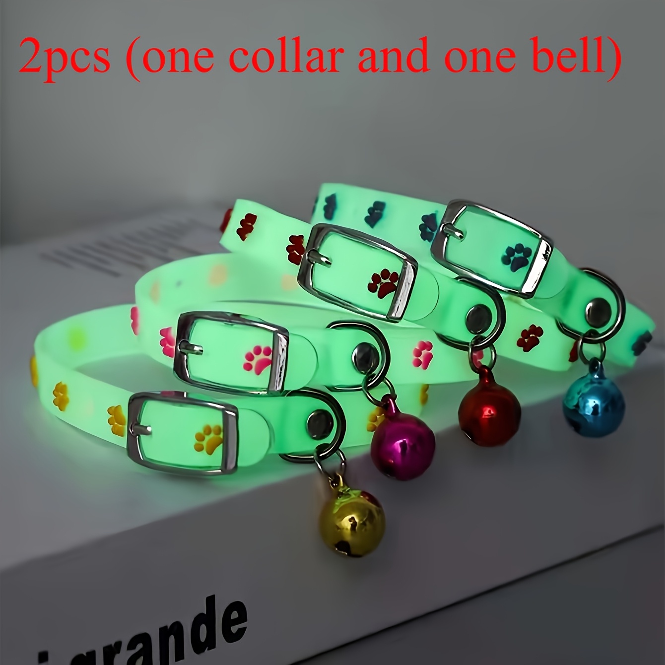 Temu – TEMU 2pcs (1 Collar+1 Bell) Colored Pet Luminous Collars, Luminous Collars, Luminous Pet Collars – Luminous Collars With , Night Safety And Anti Loss