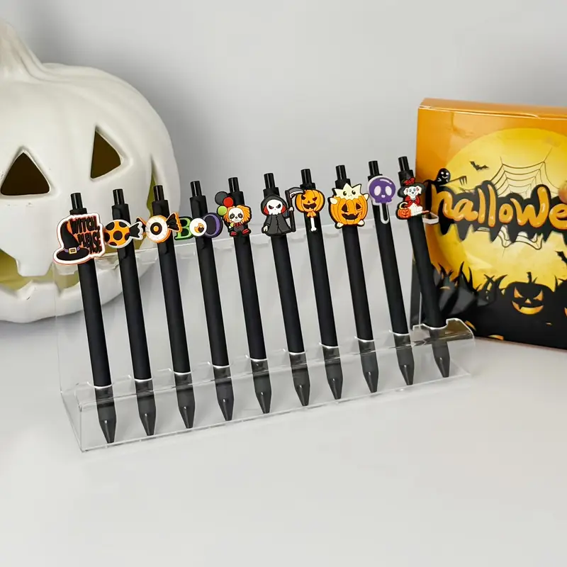 10 20pcs halloween retractable pens cute ghosts bats amp pumpkins ballpoint pen medium tip and ergonomic grip non for classroom use trick or treating present in a favors office stationery festive design stationery durable plastic smooth writing gift Product details 1