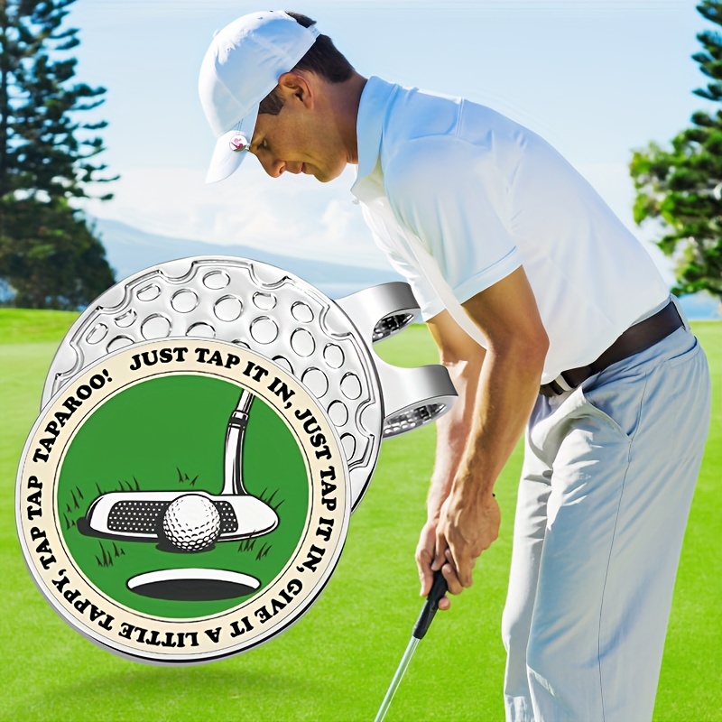 

Golf Hat Clip With Magnetic Ball Marker - Iron Construction, Easy To , Embossed 'just In' Slogan Design For Golfers