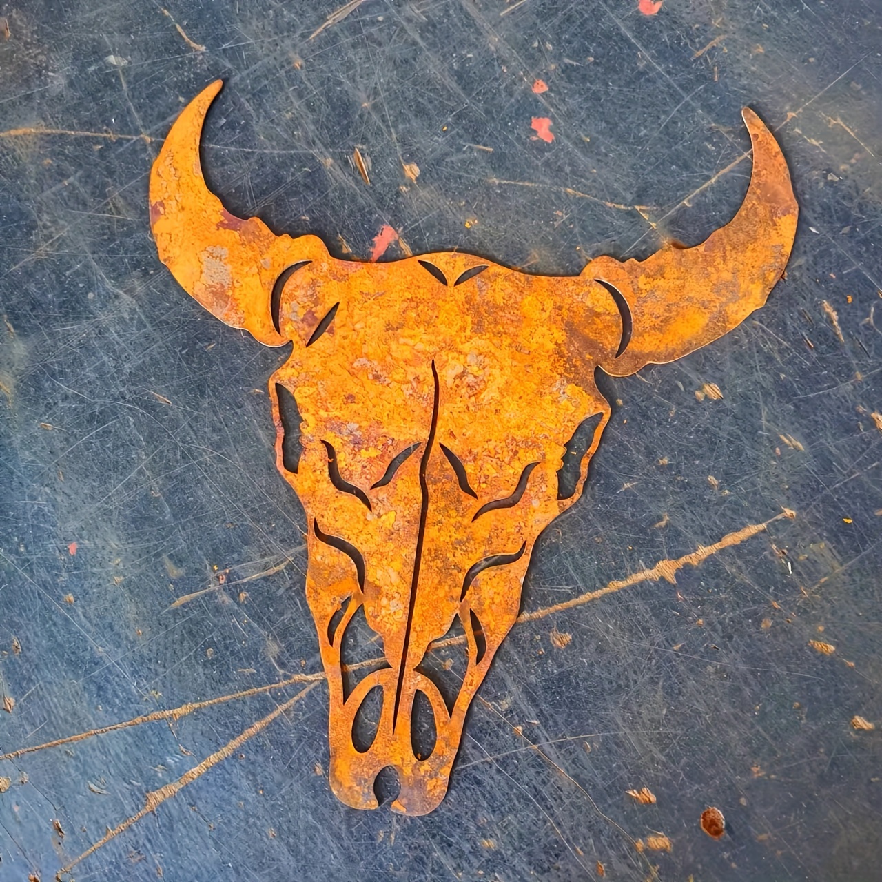 Image of 1pc Rustic Bull Sign, Rustic Decor, Western Sign, Cow , Longhorn, Rusty Bull Metal Decor