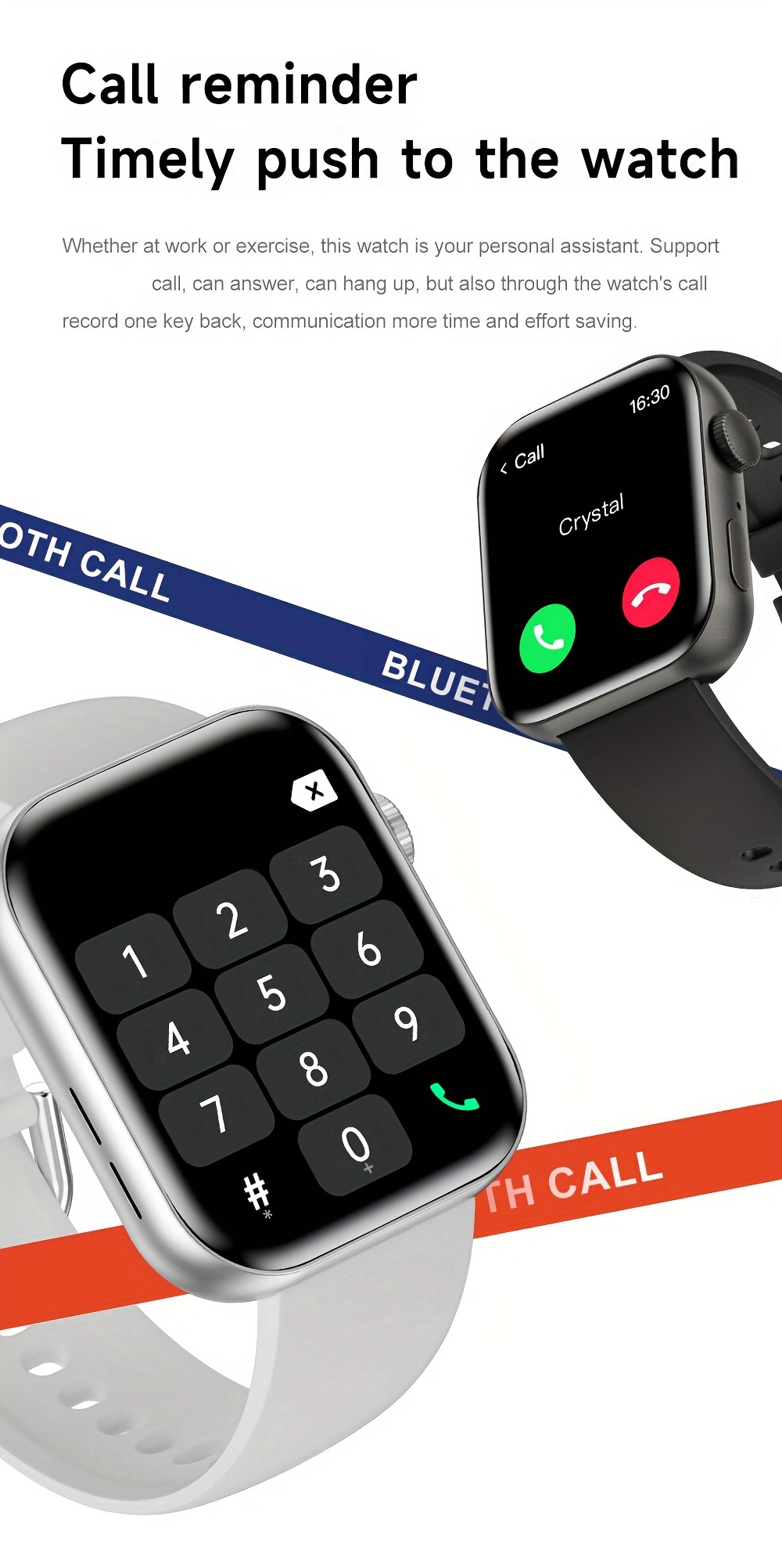 Montre connectée sans fil HD 1,83 pouces 2024, noir pistolet, argent et or rose, cadran personnalisable, tracker GPS SOS Fitness, convient aux hommes et aux femmes_voghion.com