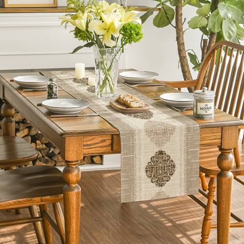 1 vertical print table runner classical geometric style latest summer table runner versatile printed polyester tablecloth table runner kitchen supplies kitchen and home home decor home goods home decoration