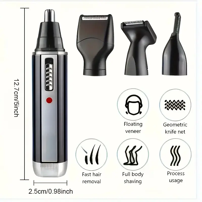 4 in 1 mens grooming kit with nose ear eyebrow and mustache trimmer rechargeable multi purpose hair removal eyebrow shaper mustache styler personal electric shaver usb charging durable easy clean gifts for men fathers day gift Product details 2