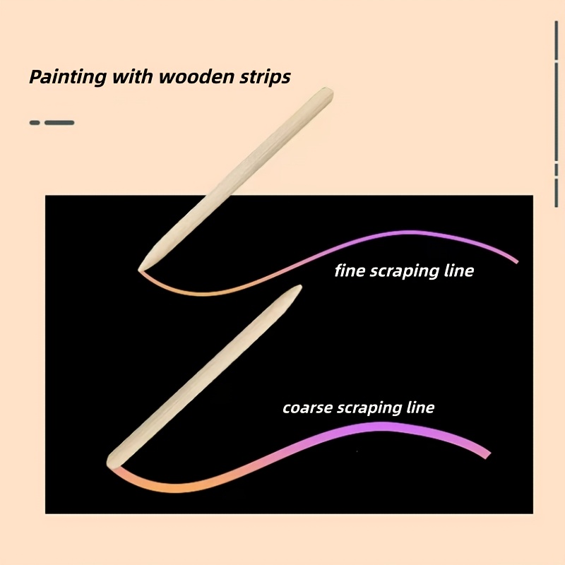 Art Scratch Drawing Set with Bamboo Styluses