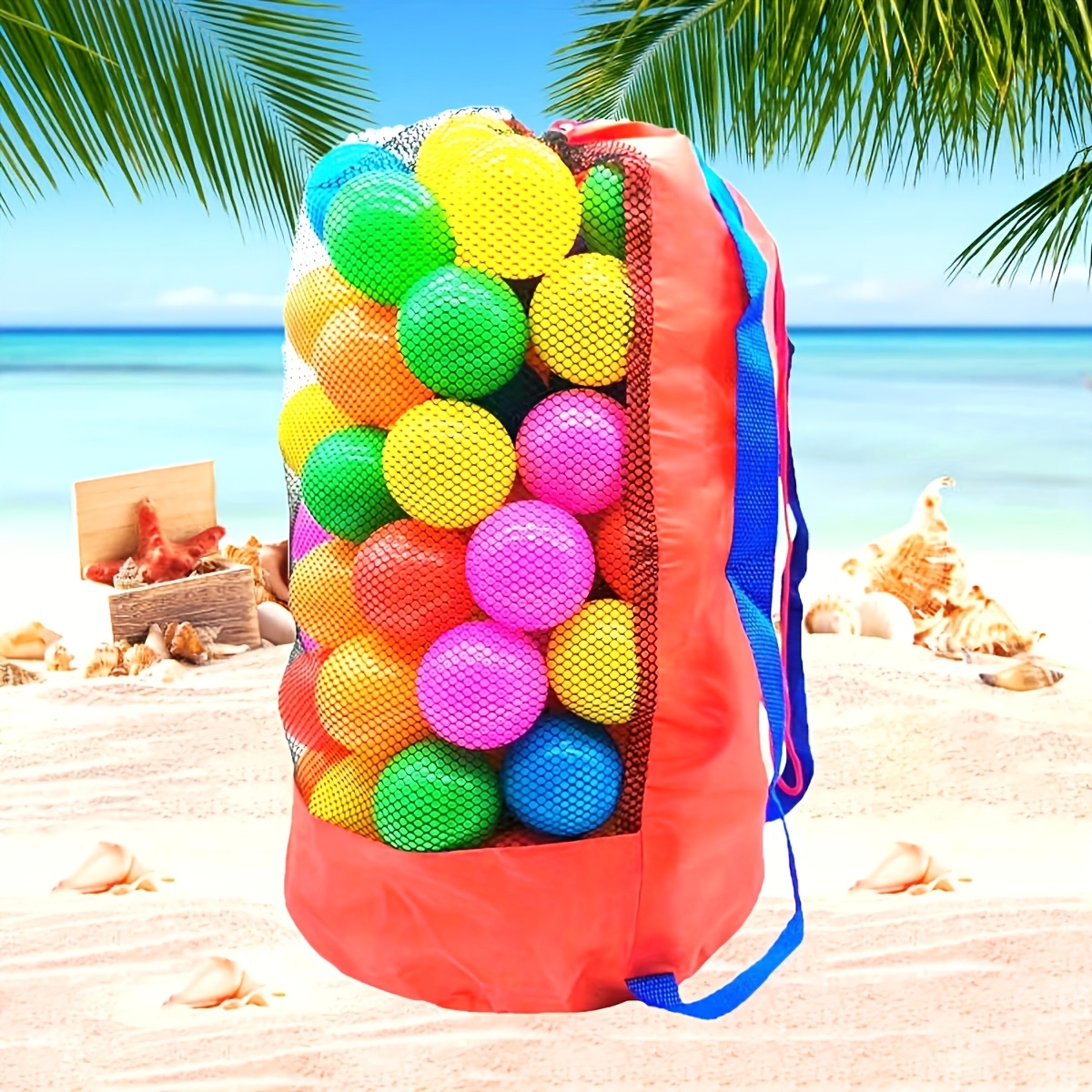 1pc bolsa almacenamiento juguetes playa estilo preppy malla Temu