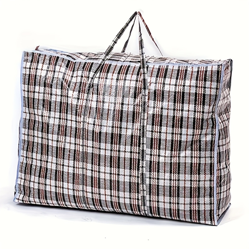 TEMU 1pc Of Black Extra-large Durable Moving Storage Bag - High-capacity Reusable Zipper Storage Bag, Suitable For Clothes, Laundry, Bedding - Home