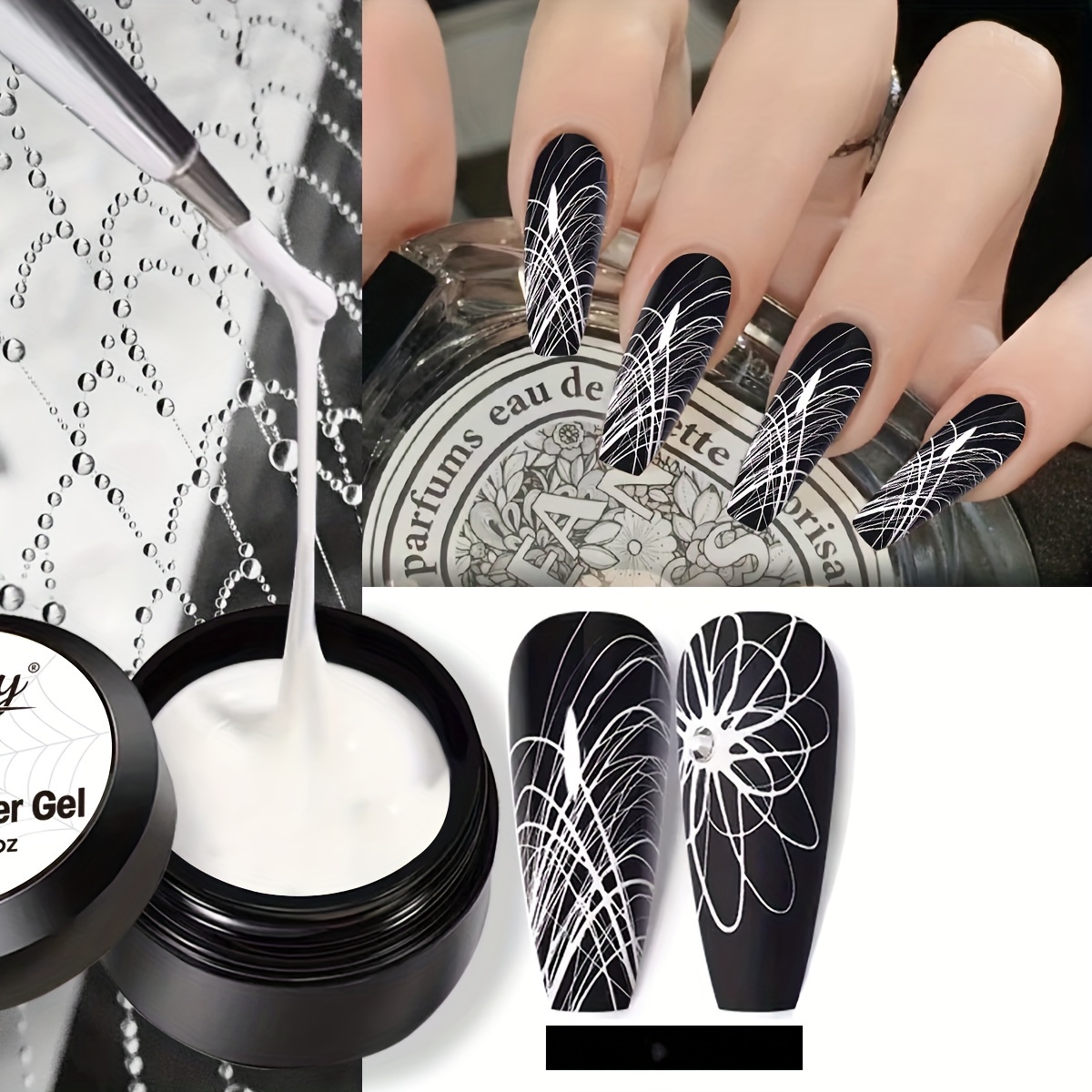 1pc 5ml Black Nail Spider Gel Polish Spider Wire Gel ,DIY 3D Silk