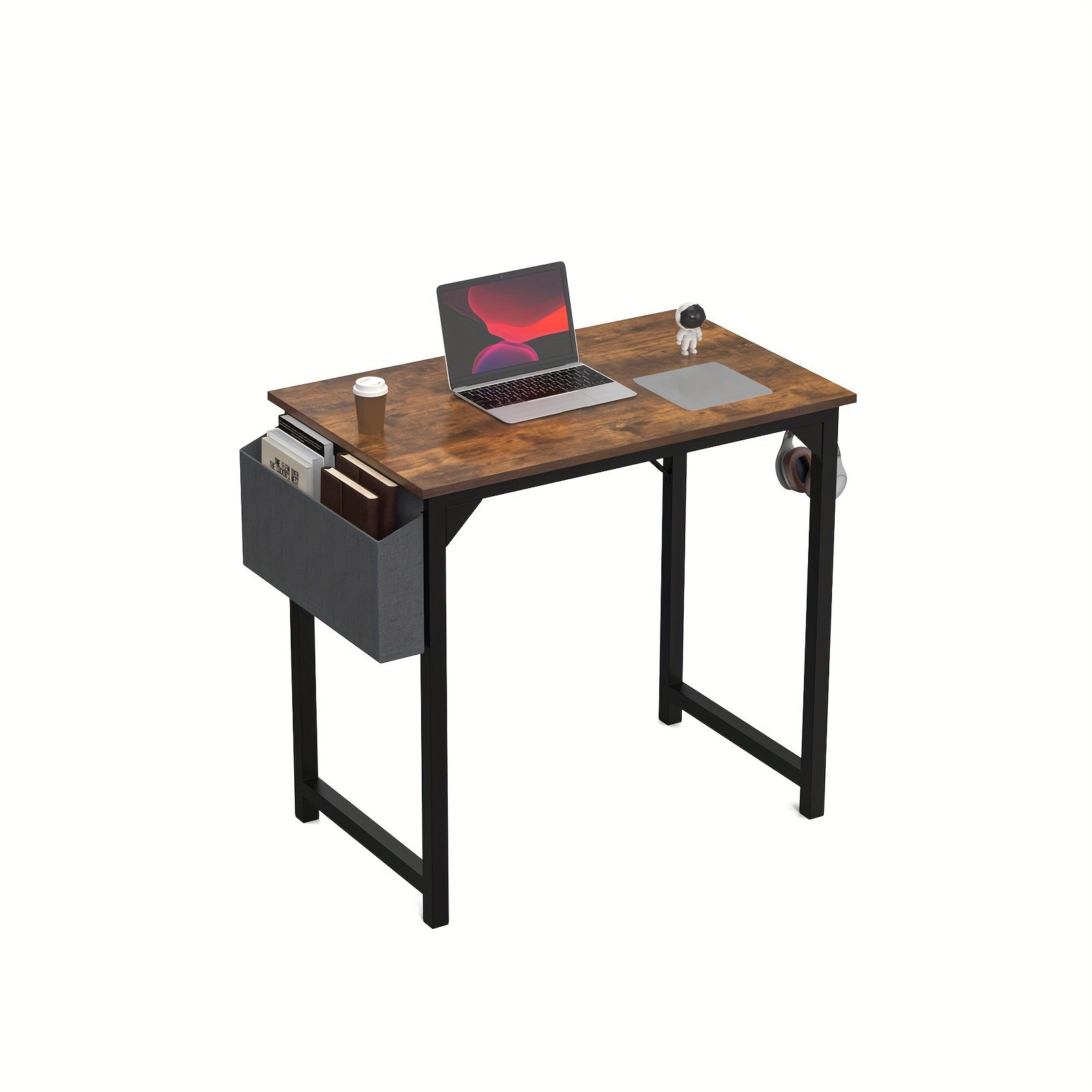 TEMU Olixis Computer Small Desk 32 Inch Home Office Writing Study Work Storage Bag Headphone Hooks Simple Modern Wood Table