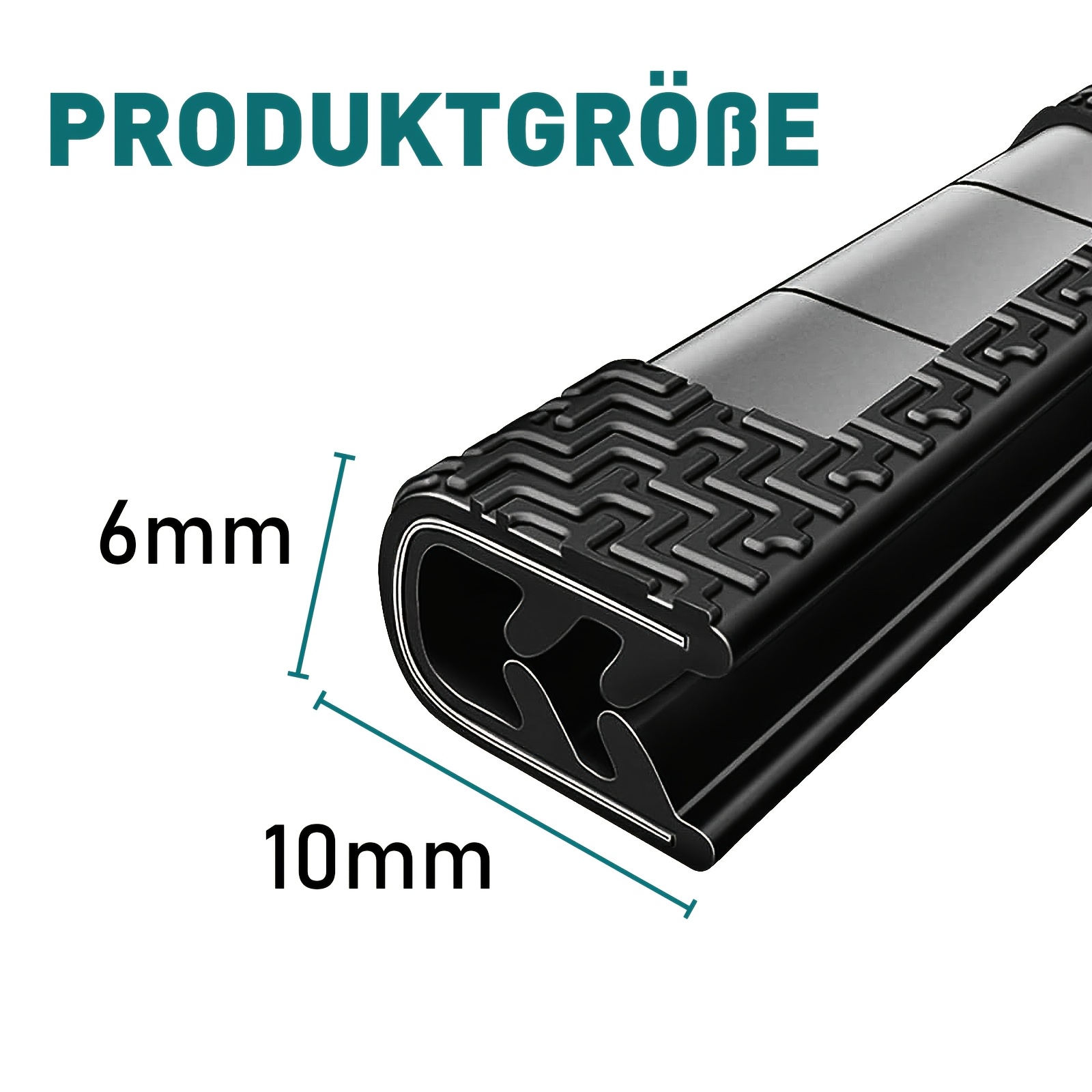 Image of 10m U-shaped Molding Rubber Seal Strip, 6mm X 10mm Auto Door Edge Protector With Built-in Dual Metal Clips, Anti-collision Anti-scratch Waterproof Car Trim For Hood, Doors, Trunk