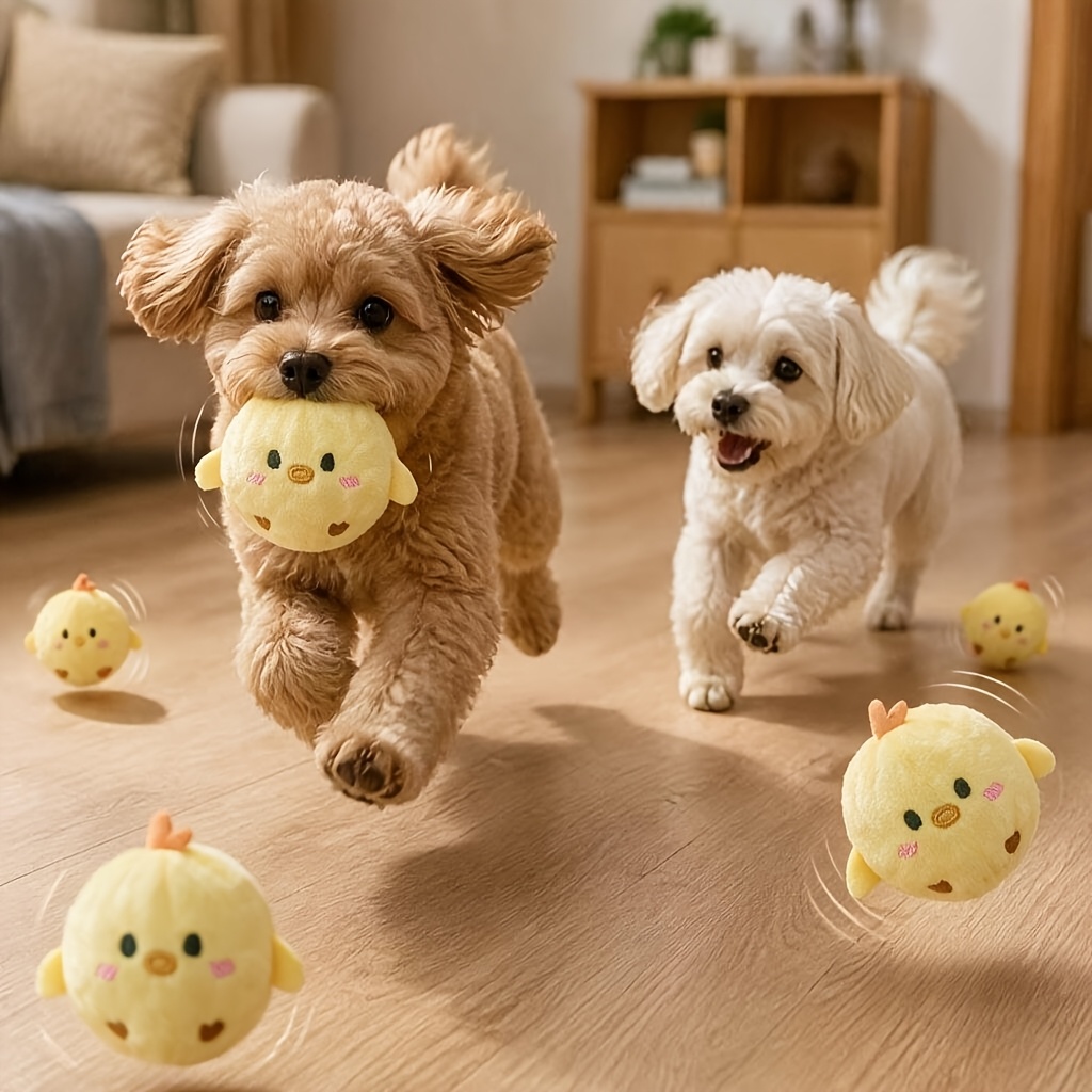 Interactive Bouncing Squeaky Toy Ball for Dogs and Cats