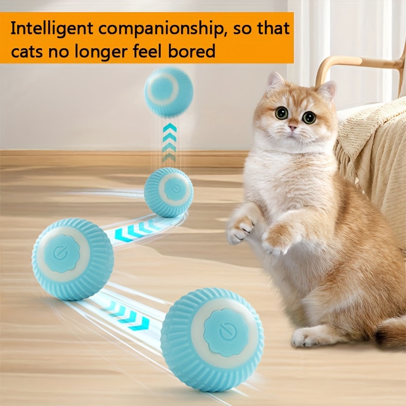 1pc usb rechargeable electric cat teaser toy durable silicone rolling ball intelligent gravity powered interactive play for small cats bite resistant and self entertaining pet supplies cat toys