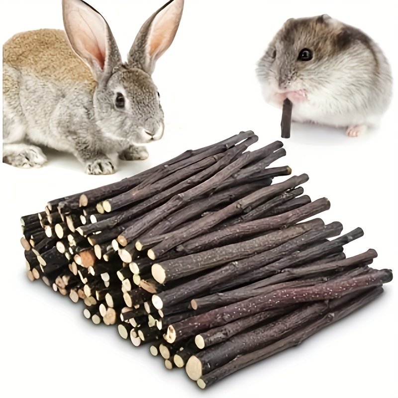 

50g Natural Wood Chew Sticks For Small Animals, Chewable Toy Treats For Dental Health, Suitable For Rabbits, Guinea Healthy Teeth For , , Squirrels - Pack Of Multiple Sticks