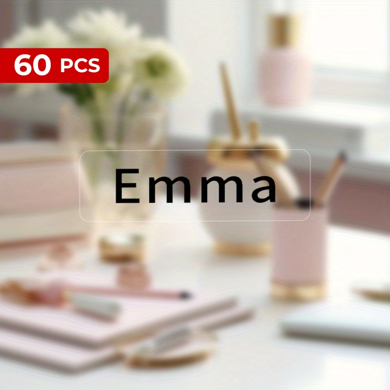 Transparent Name Stickers - Customizable, Perfect For Back To School Prep, Fits Water Bottles, Pens, Stationery Sets, Pencil Cases, Textbook Covers