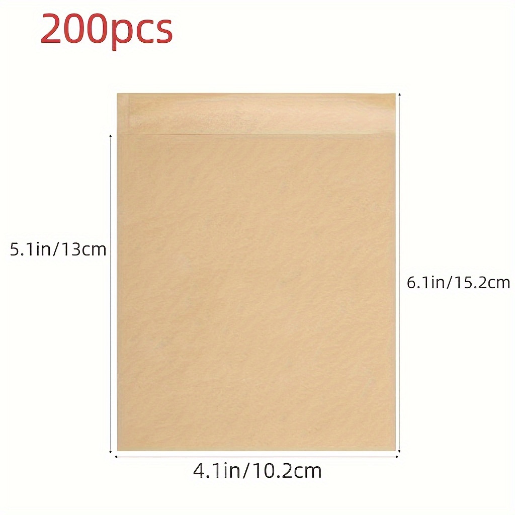E-shop 200er-Packung Einweg-Kraftpapier-Lebensmittelbeutel, ölbeständiges Innenfutter, für Popcorn, Chips, Süßigkeiten, Sandwiches, Burger, Bäckerei- &
