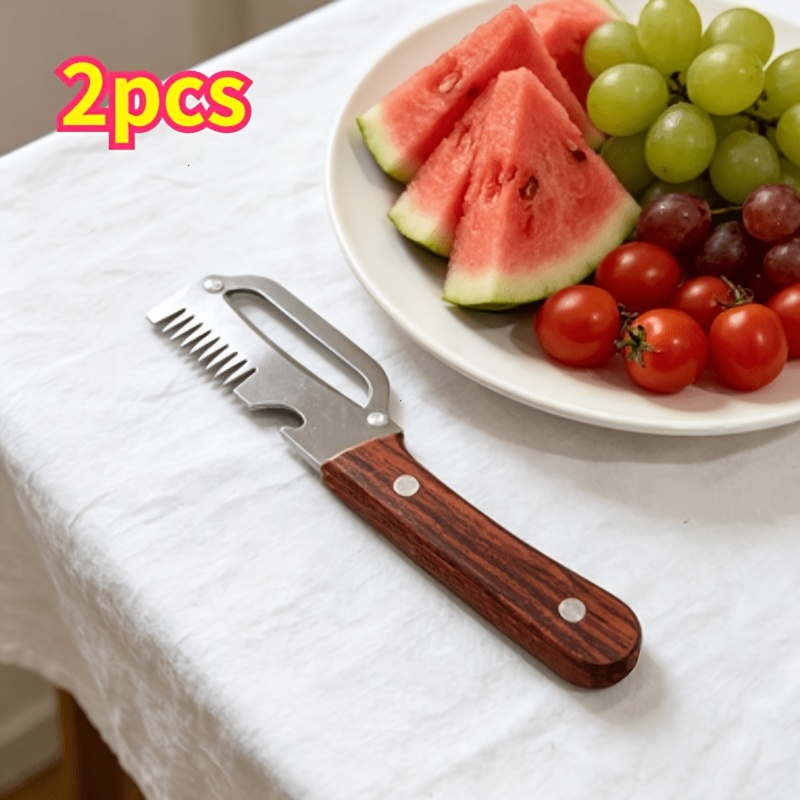 TEMU 2pcs Household Industrial Commercial Multi-functional Onion Cutter Onion Peeler Bottle Opener Kitchen Kitchen Gadget Heavy Duty Stainless Steel