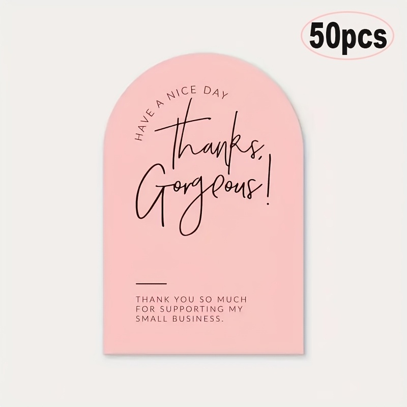 Image of 50 Sheets/pack, Small Thank You Cards - Appreciation Cards For Customers And Sellers - Thank You Gift Cards, Office Supplies Cards