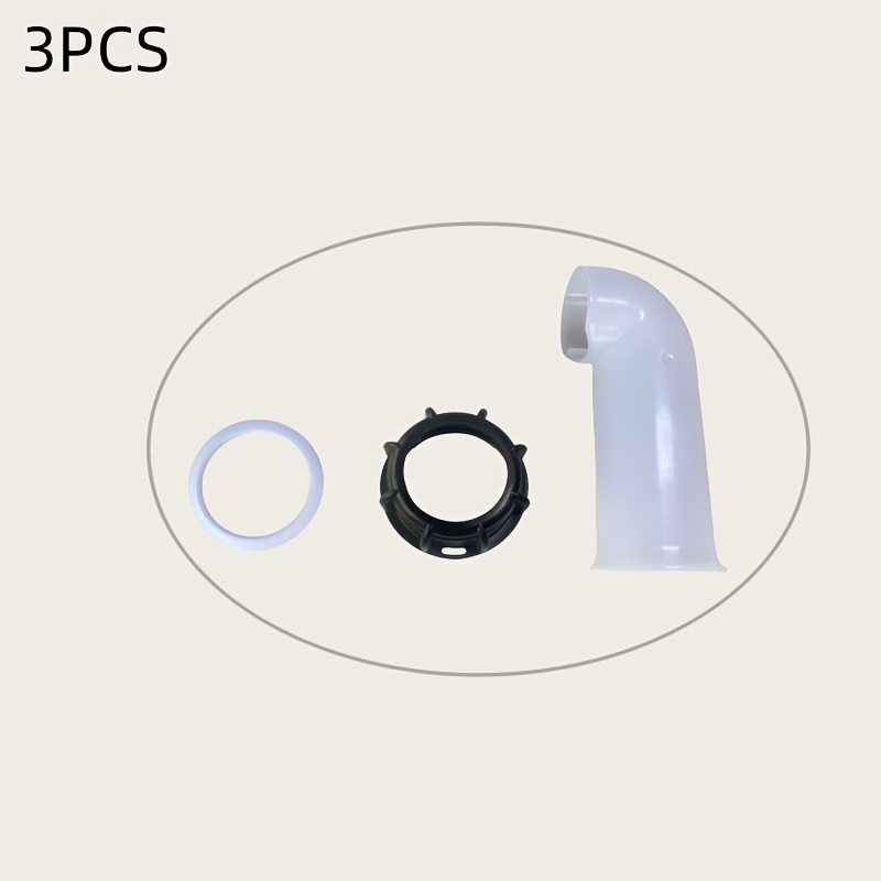 3pcs-1set Universal Ibc Tank Adapter - Durable Plastic, Round Type, /blue, 2-inch Drain Nozzle With Bend Valve, , Including Nut Ring And Washer
