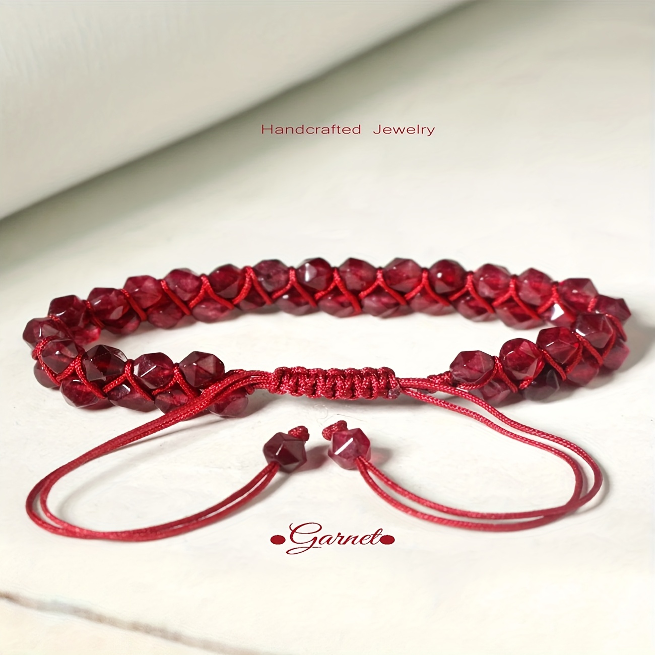 's Hand-woven Natural Garnet Bracelet - Jewelry, No Plating Durable Everyday & Special Occasion Jewelry Gift For Mother's Day, Valentine's, Anniversary - Luxury Bracelet, Artisanal , For Teenager