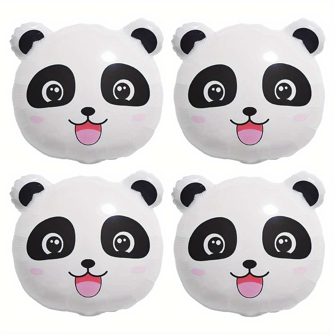 Image of 4-pack Enormous Panda Balloons Panda Balloons 18-inch Cute Panda Balloons For Zoo Animals Birthday Party Decorations Supplies