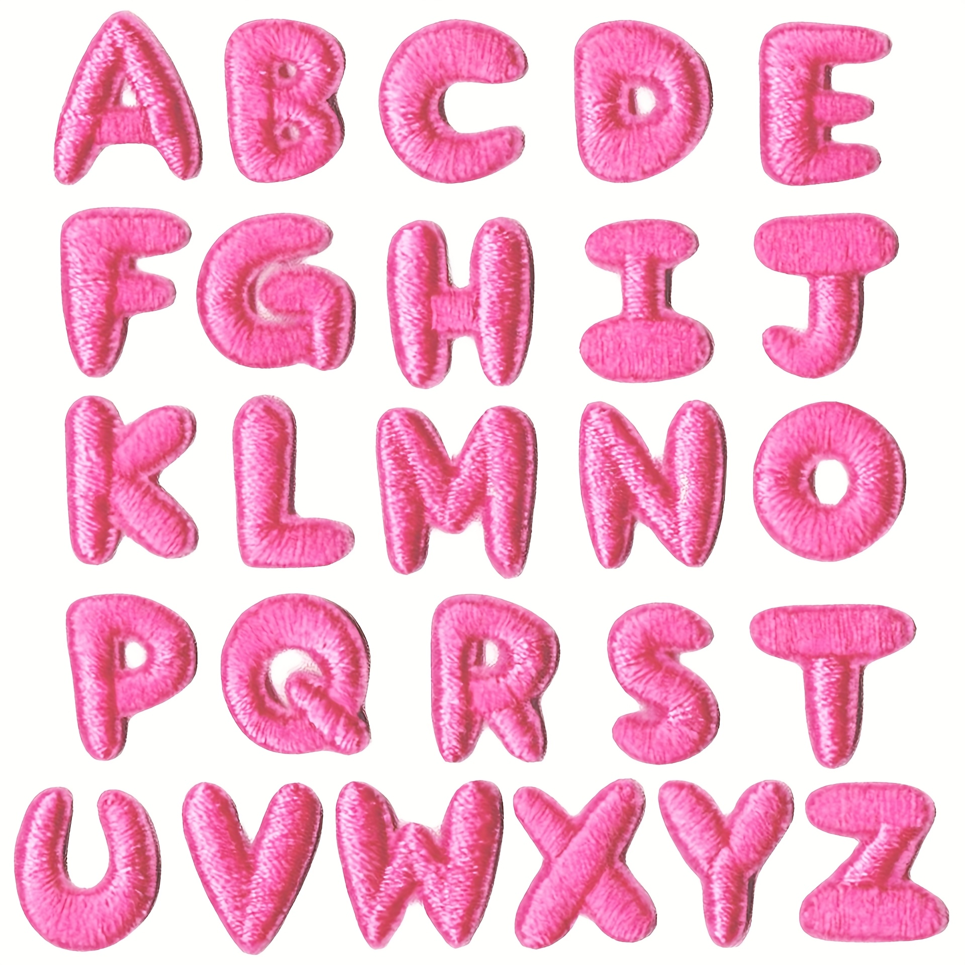 

26pcs Pink Alphabet Patches, A-z Appliques For And Accessories Decoration, Iron-on/sew-on, Creative Crafting For Bags, Shoes, Hats, Patches