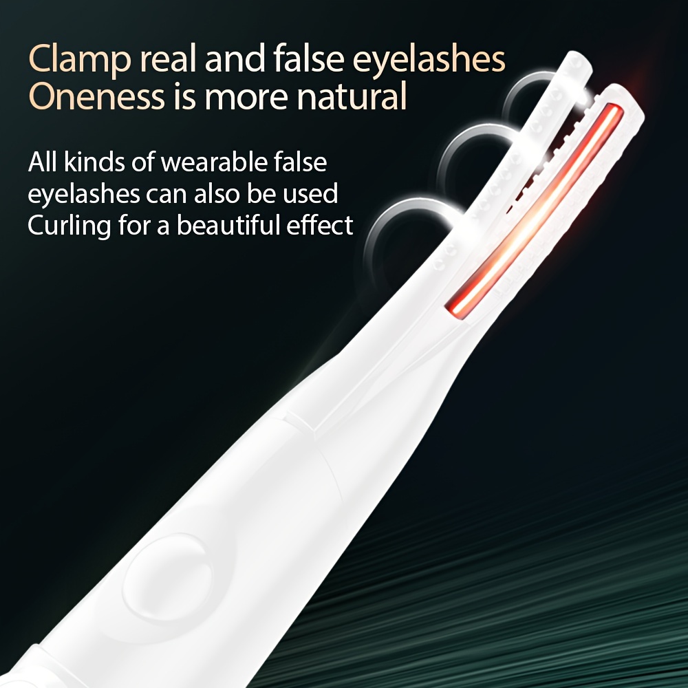 clip type heated eyelash curler with comb usb rechargeable for use after wearing false eyelashes and mascara 3 temperature quick curling long lasting Product details 3