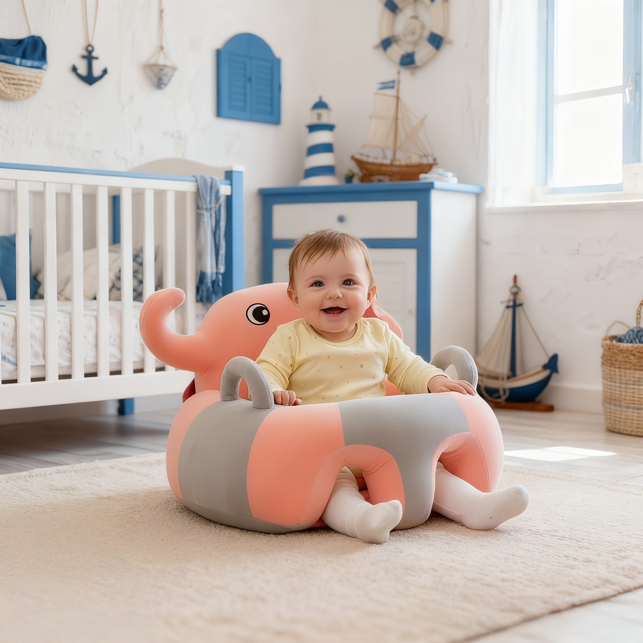 Baby Armchairs in Various Styles and Colors, Animal-shaped Baby Learning Seats with Fillings, Plush and Soft Sofa Chairs for Infants and Toddlers, Sitting Practice Cushions, Sitting Practice Backrest Seats, Sofa Backrest Chairs