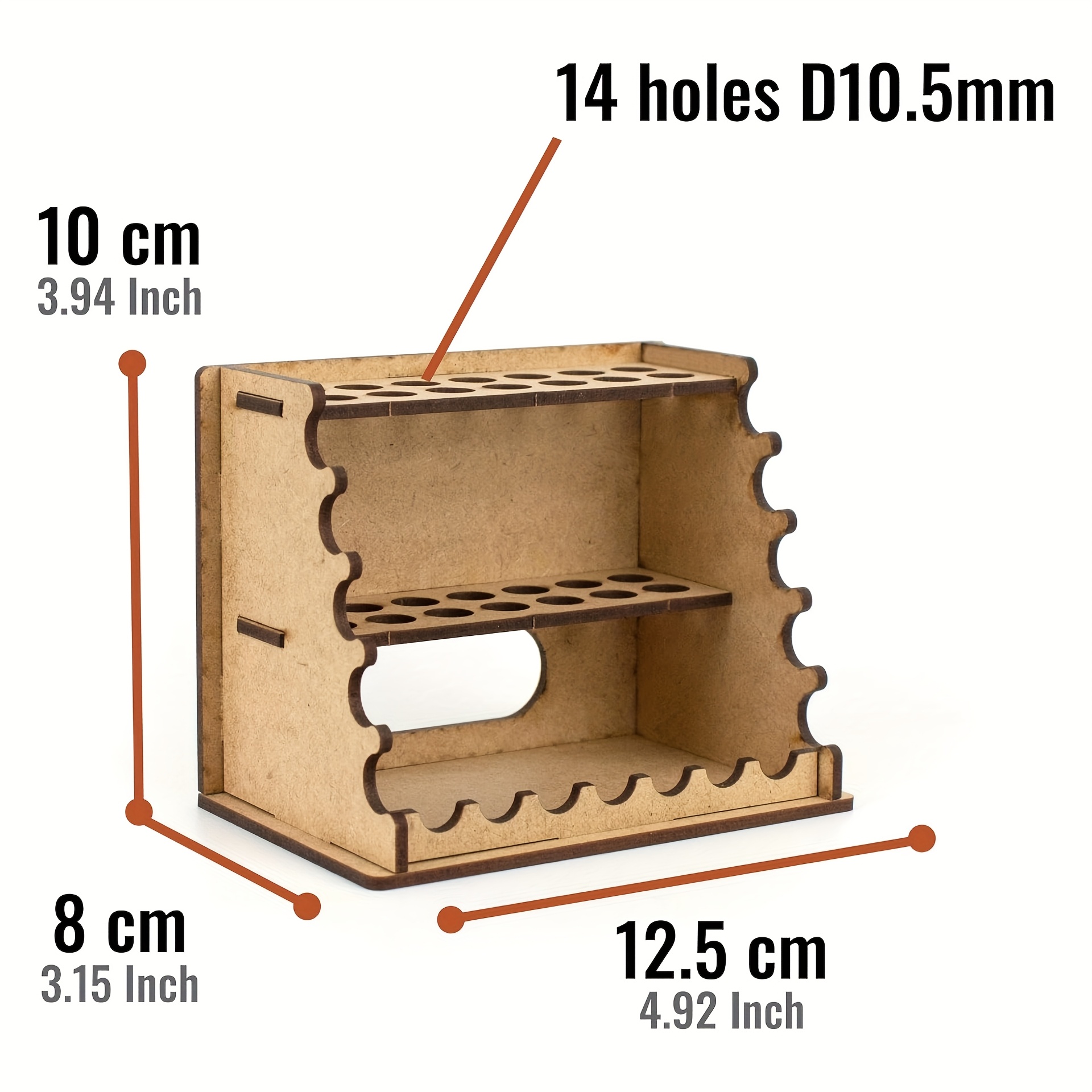 TEMU New 2026 Wooden Paintbrush Organizer, 2 Different Brush Storage Designs, 67-hole And 14-hole Pen Holders, Detachable And Multi-functional, Ideal