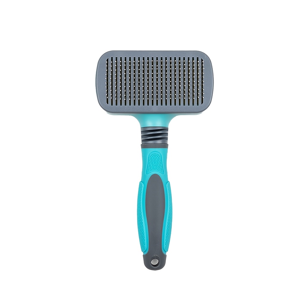 TEMU 1pc New Square-headed Pet Cleaning And Massage Comb, Contrast With 3 Color Options, Suitable For All Cats And Dogs To Remove Loose Fur, Shedding