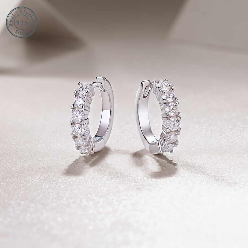   moissanite earrings in 925 sterling   with 5 moissanite for an anniversary birthday halloween or christmas holiday gift for your girlfriend wife friends or yourself Product details 6