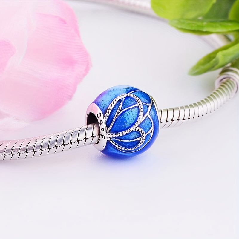 925 Sterling Silver Spherical Charm Beads for DIY Jewellery Making, Gift