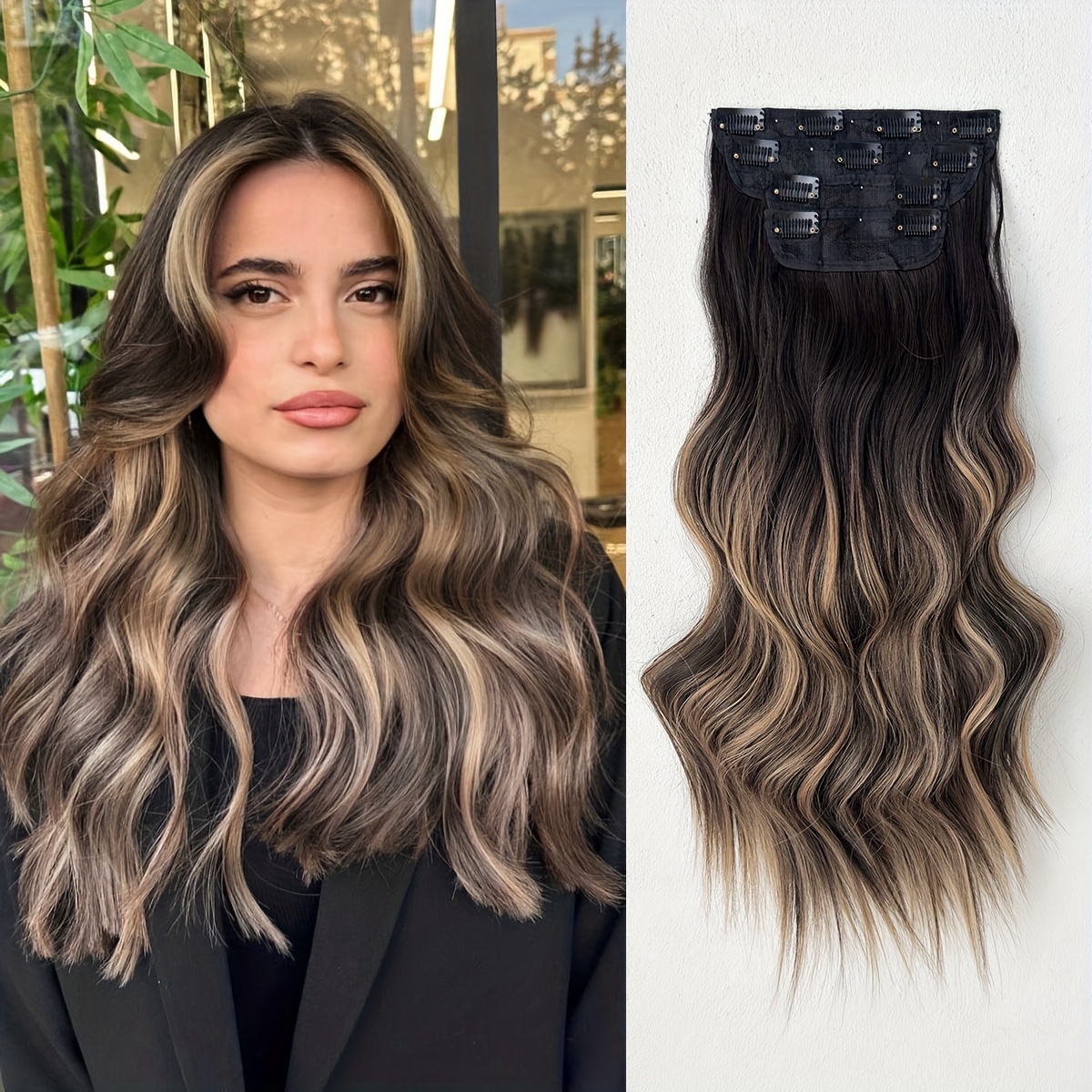   22 heat resistant synthetic hair patch ombre curly wave extensions for women multi ethnic friendly natural look   for daily use details 1