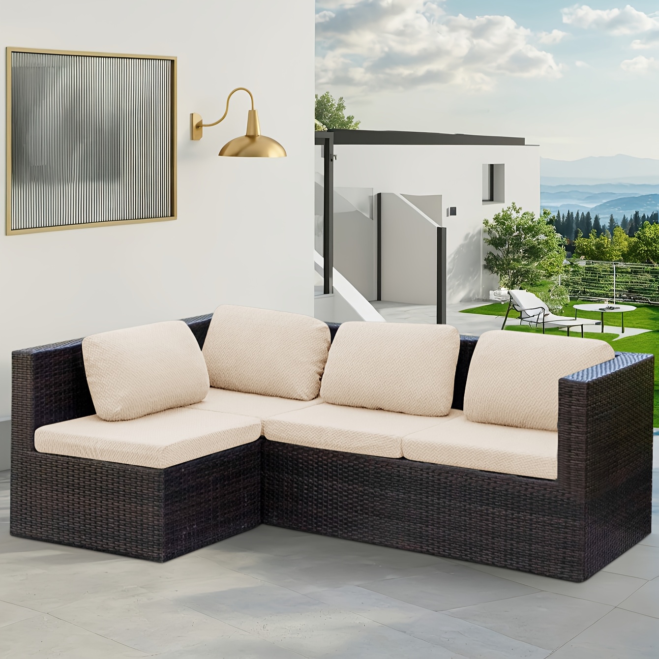 Outdoor Sectional Washable Outdoor Cushion Covers 1pc Outdoor