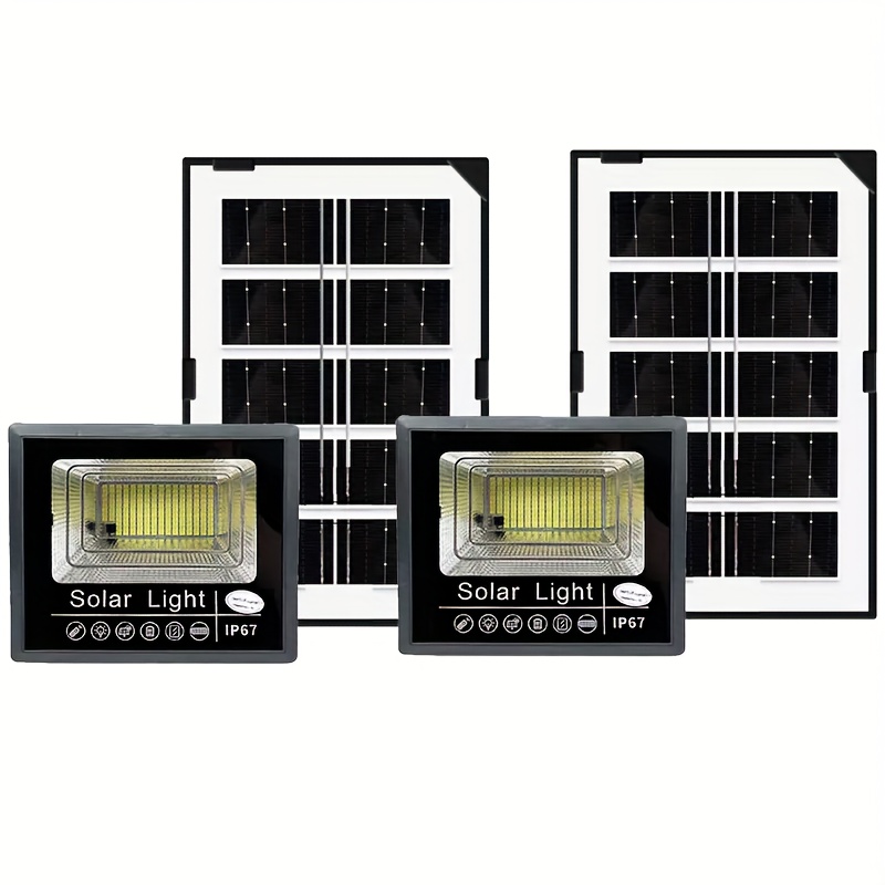 TEMU 2/1pc Extremely Bright Solar Led Floodlights For Outdoor Use, For Porch And Door, Featuring 204 Led Beads, Ideal For Holiday Decor, Sheds,