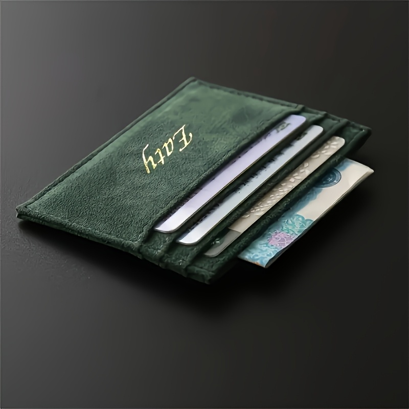 TEMU Custom Engraved -thin Card Holder - Fashionable Design, Personalized Gift For Men And Women