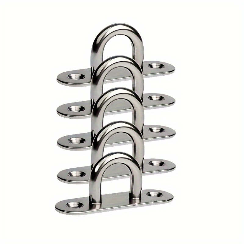 Image of Stainless Steel Oval Door Latch, Hook For Hanging Plates, Boat Cleat Base, Plate , Stainless Steel Eye Plate