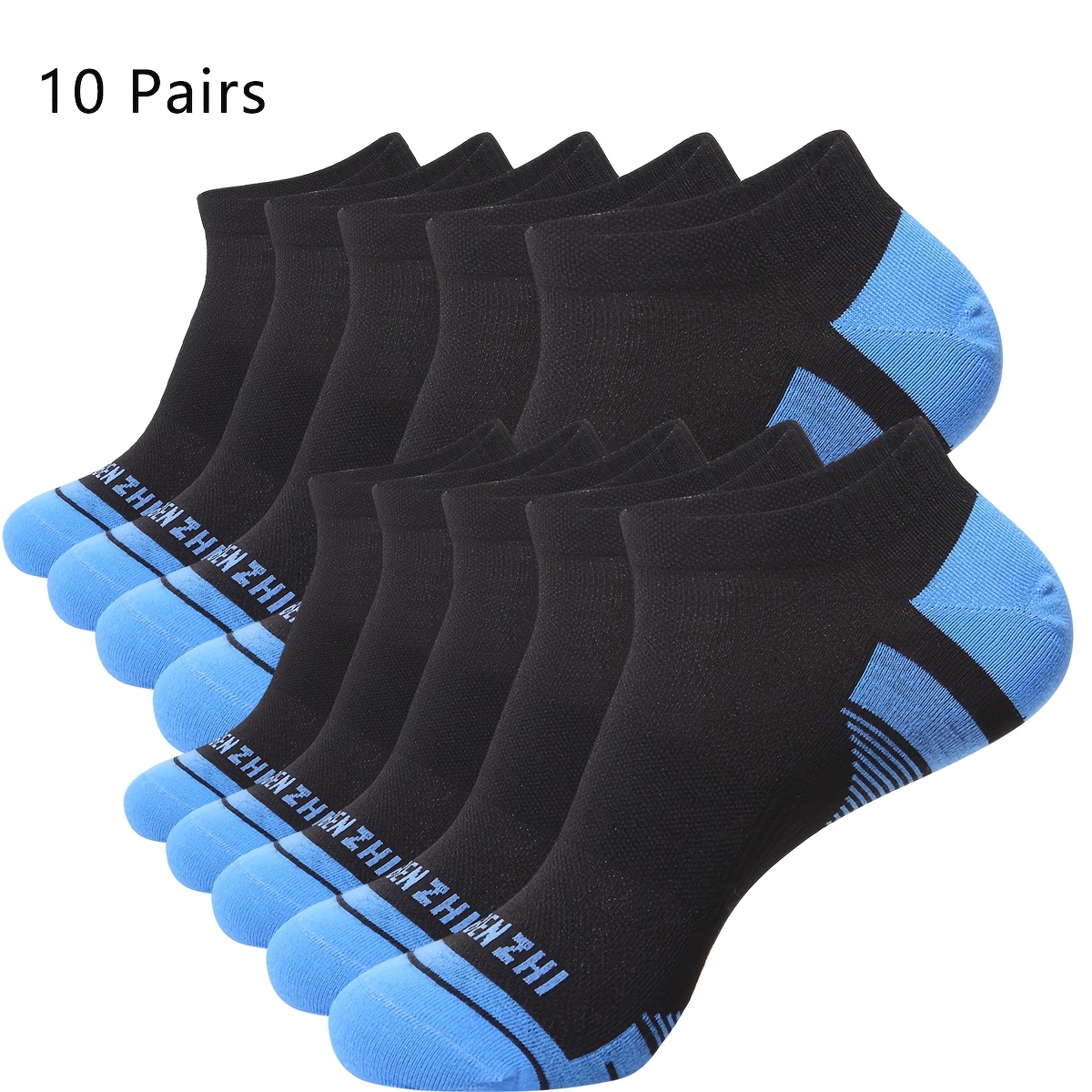 Image of 10 Pairs Of Lightweight, Low-cut Athletic Socks For Men, Perfect For Running And Designed To Be