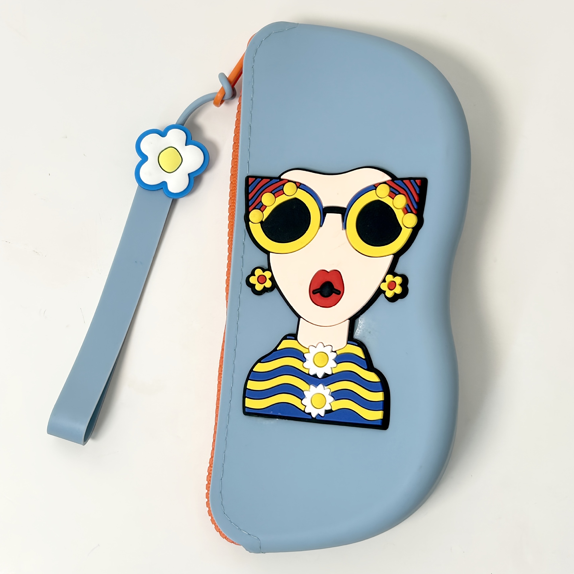 1pc Estuche de Silicona para Gafas - de Dibujos Animados de Moda, Pulsera Floral de Margaritas Blancas, Negocios,…: retailer-supplied image