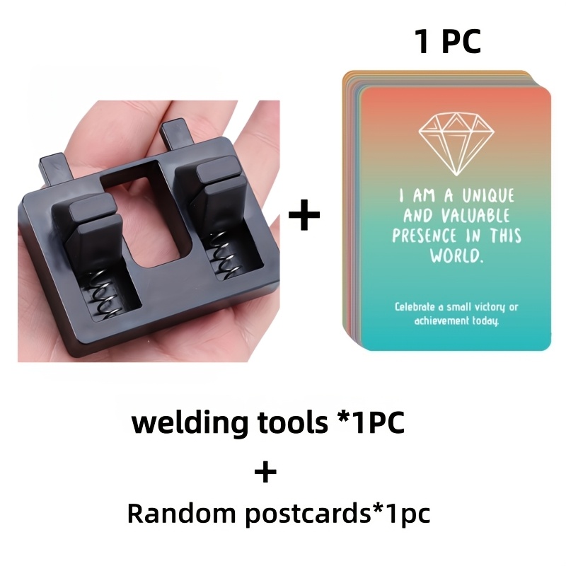 TEMU 1pc Adjustable Spring Welding Fixture + 1 Random Postcard, Professional Welding Stable Clamping Release Auxiliary Hand Tool Wire Connection