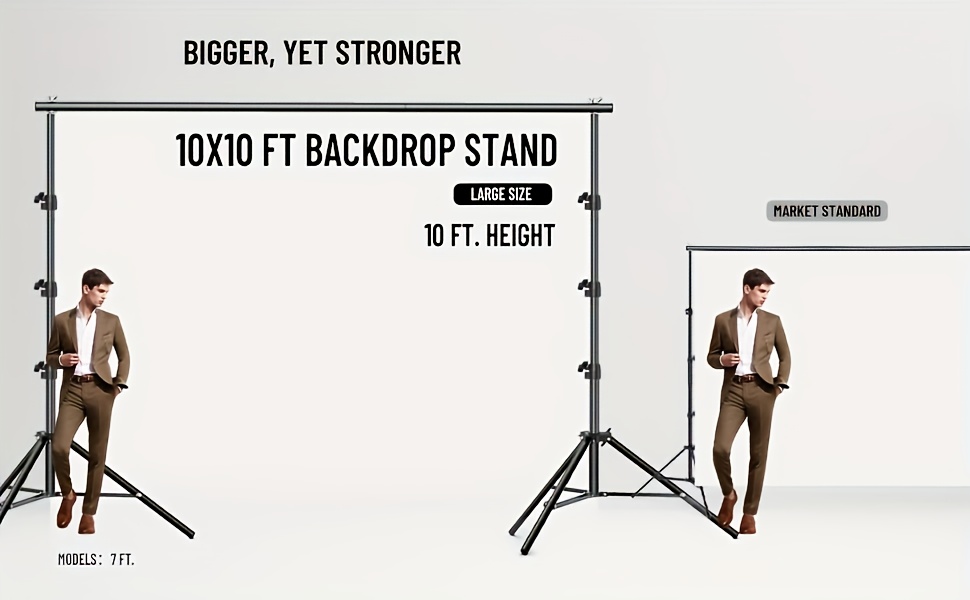 EMART Backdrop Stand,10x10ft Adjustable Photo Background Stand For Parties Photography Back Drop Stand Banner Background Holder Support System Kit For Photoshoot Video Studio Birthday