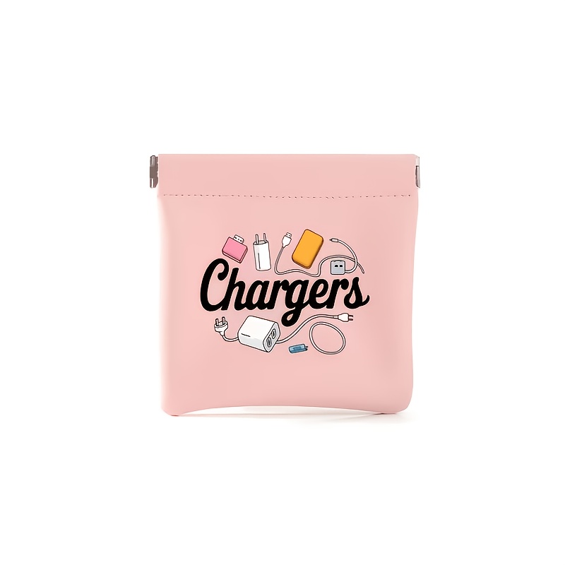 TEMU [Borsa nella Borsa, Organizzatore] Portamonete da Donna, Custodia Stampata per Caricabatterie e Cavi - Disponibile in Pi羅 Colori (Rosa, Verde, ,