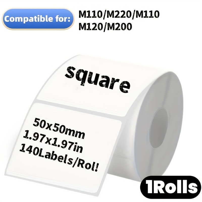 

Square Stickers Measuring 1.96" X 1.96" (50x50mm), 140 Sheets Per Roll, Compatible With M110/m221/m220/m120//m110s, Versatile Self-adhesive Round Stickers For Diy And Jar Labeling.