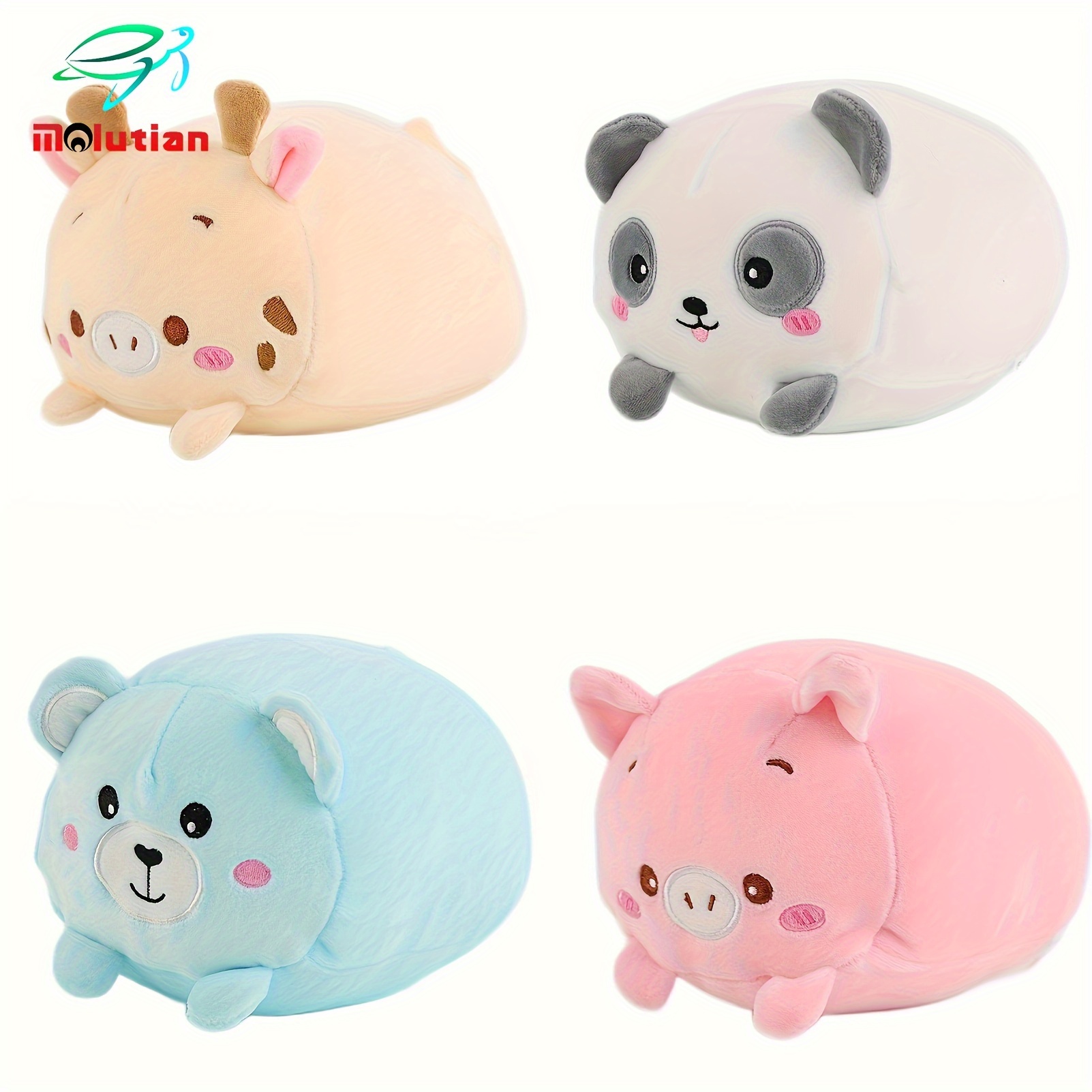 

7.5in Soft Animal Cartoon Pillow Cushion, Cute Fat Dog Cat Pig Little Deer Panda Plush Toy, Stuffed Lovely Kids Birthday Gift