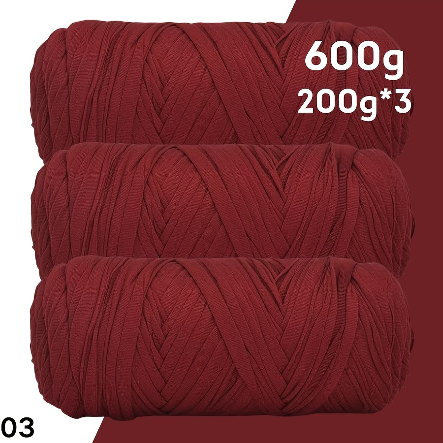 TEMU 600g Hilo de Crochet Elástico - 90% Poliéster 10% de Fibra Adecuado para Crochet, Tejido - 38 Colores (Incluyendo, Blush, Coral,) - 3x200g