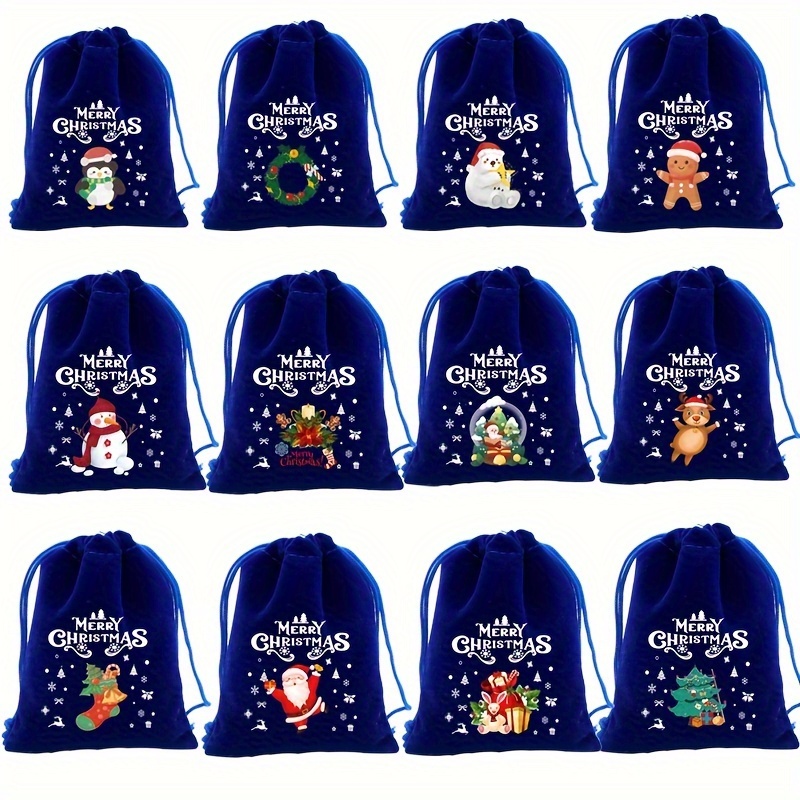 Gift For Her/him Royal Blue Christmas Gift Bags, Plush Snack Bags For, Candy Bags, Packaging Bags, Party Gift Bags, Decorative Gift Bags, Drawstring Storage Bags, And Peace Bags