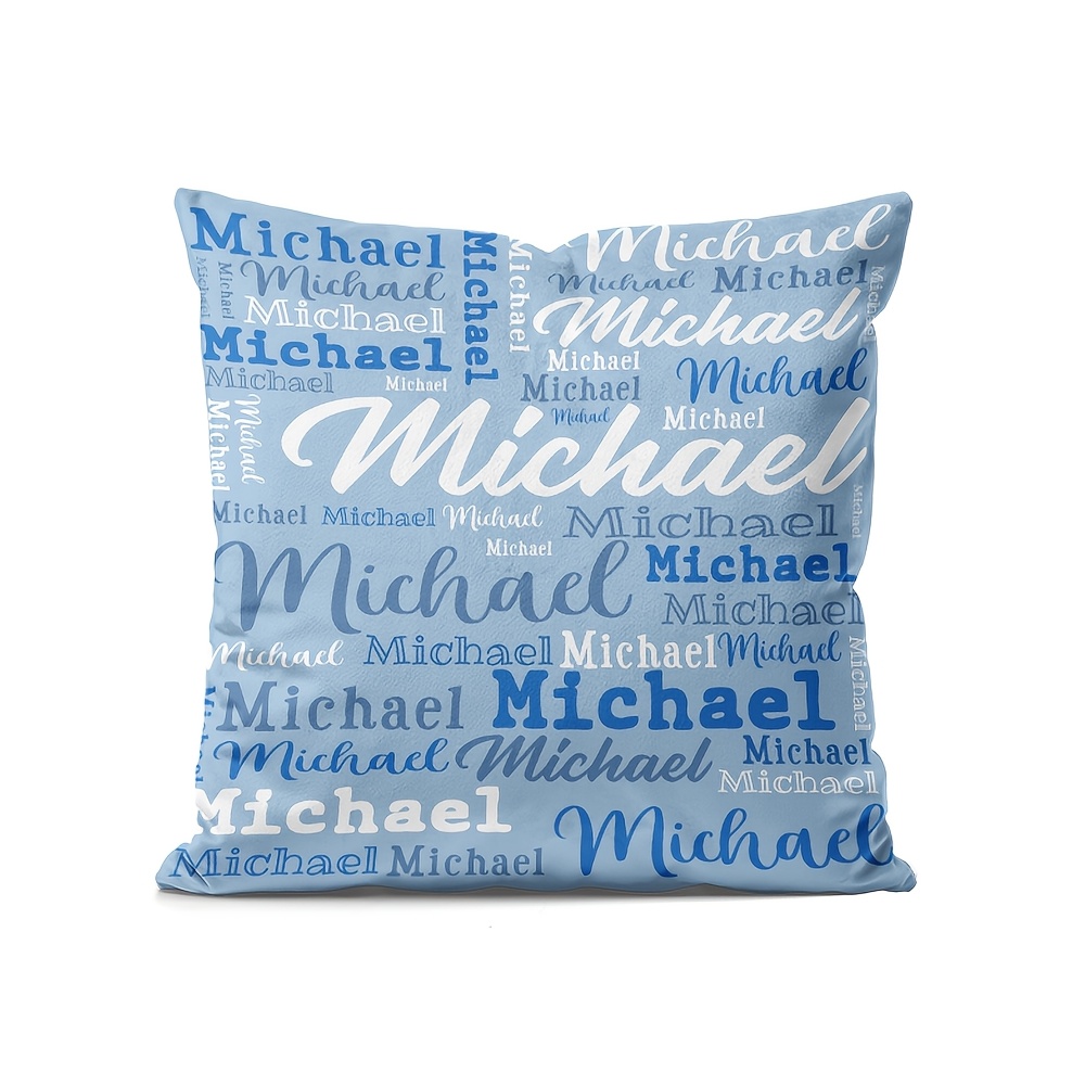 Personalized Lumbar Support Pillowcase, Custom Name Design, Machine Washable Polyester Fabric, , Zipper Closure, Perfect For Napkins, Sofas, And Gifts (pink, Multiple Colors From)