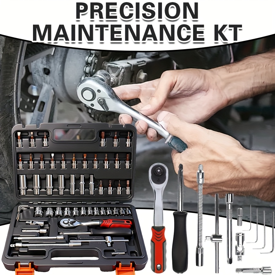 899/52pcs Professional Tool Set | Multi Functional Toolbox, Portable Design, Chrome Vanadium Steel Material, Suitable for Home And Car Maintenance, Ideal Choice for Enthusiasts And Professionals, Gift for Friends, Local Transportation