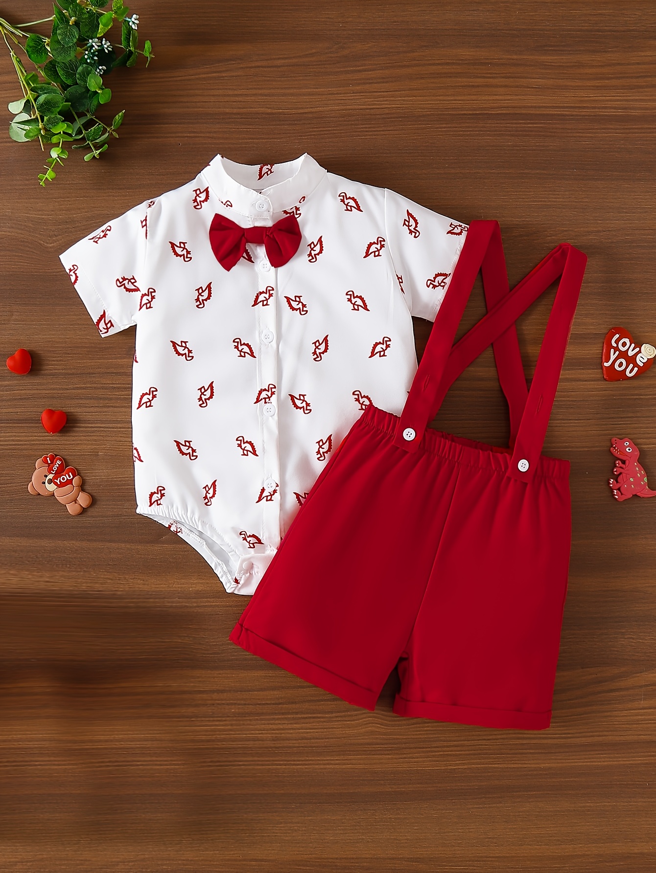 baby bow tie and suspender set sold on Temu United States