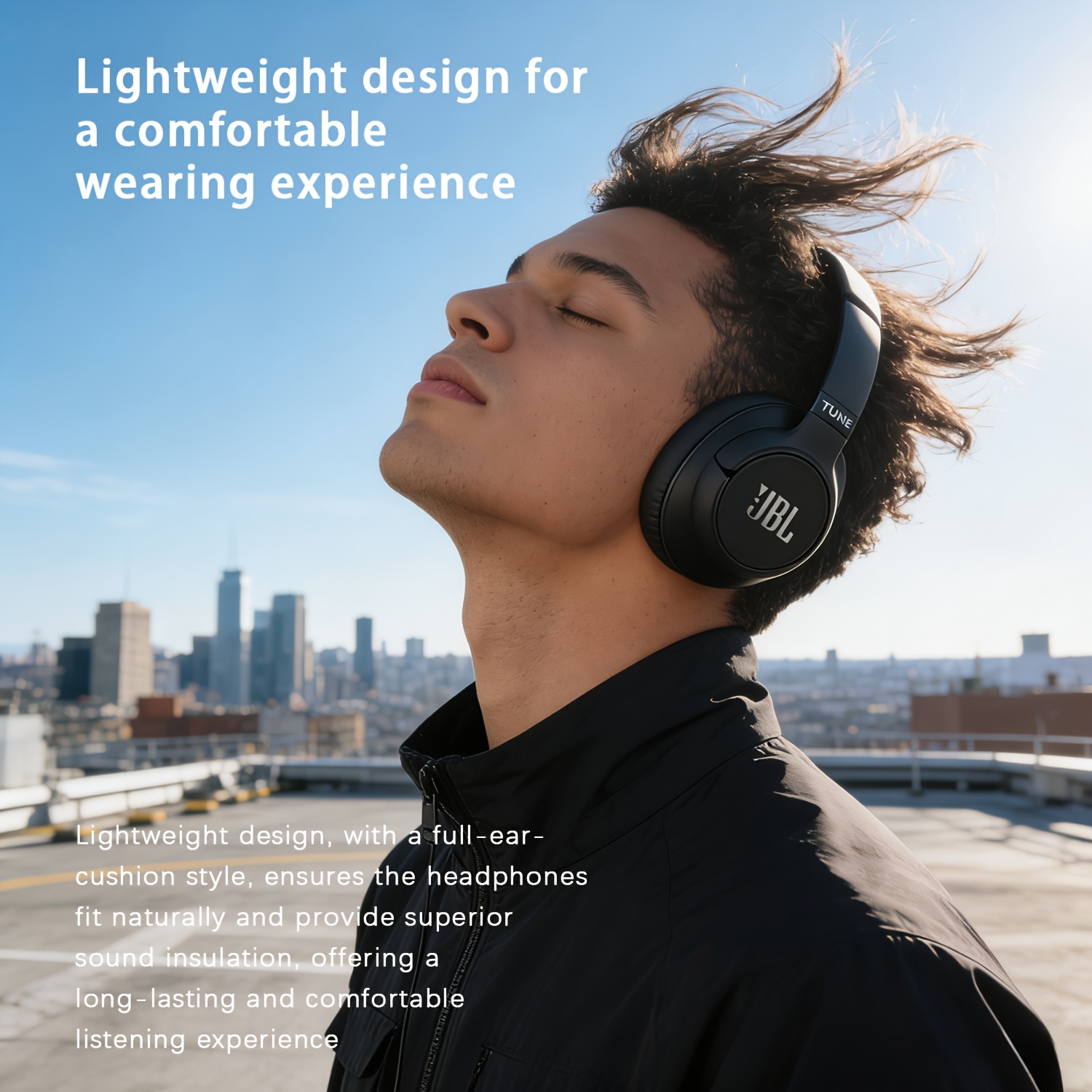 JBL T78ONC Wireless Over-Ear Headphones, BT6.0 Deep Bass Headphones, Noise Cancelling, Long Battery Life, Foldable & Lightweight, for Travel, Work, Sports & Daily Use, Perfect for Adults, Students & Music Lovers