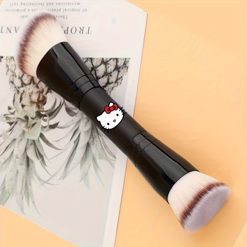 Image of Dual-ended Makeup Brushes - Base And Contour, Foundation And Blush, Synthetic Bristle Brushes, Ergonomic , All-inclusive Light Beige Skin Face Brushes, Elegant Brush | Dense Bristles
